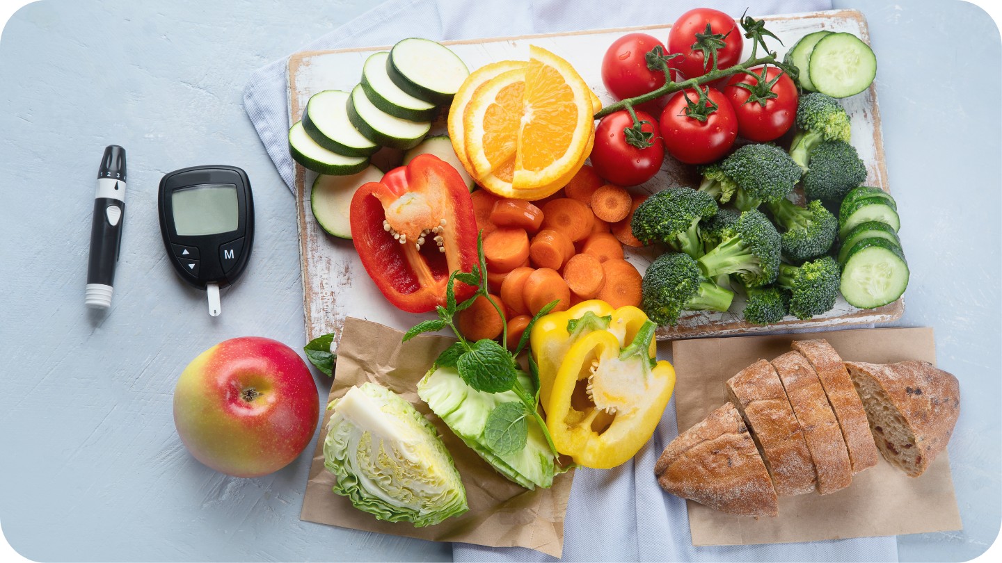 Healthy for on table for diabetes management