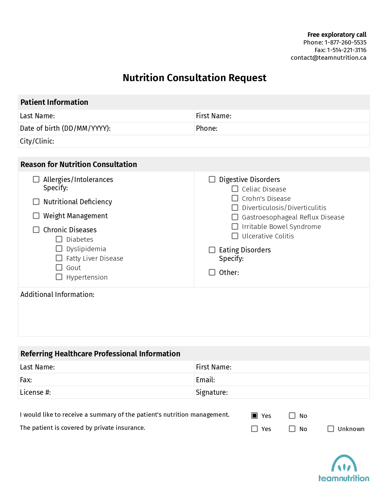 Medical referral form