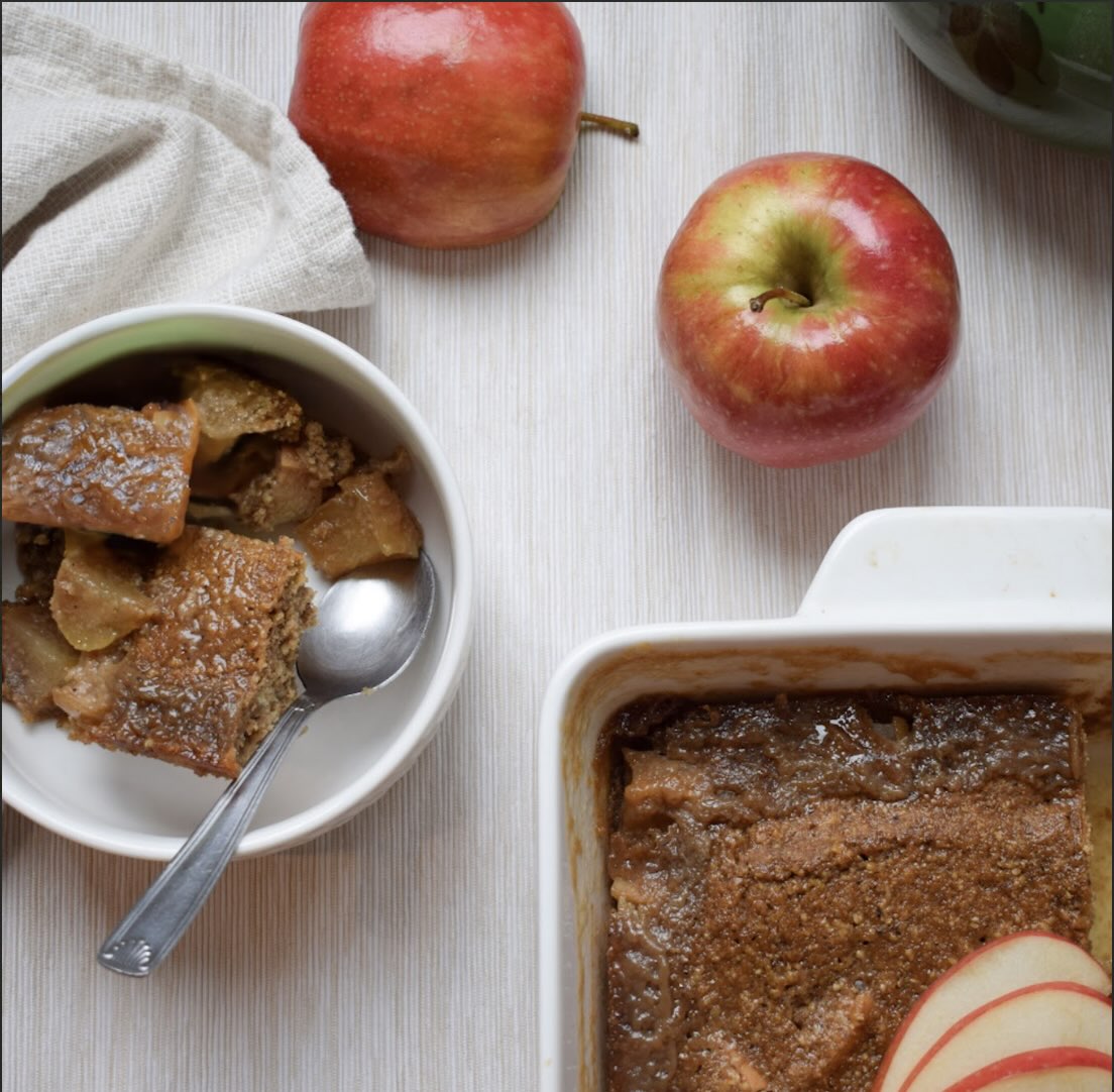 Pouding chômeur aux pommes réduit en sucre