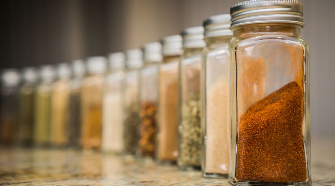 several spice jars