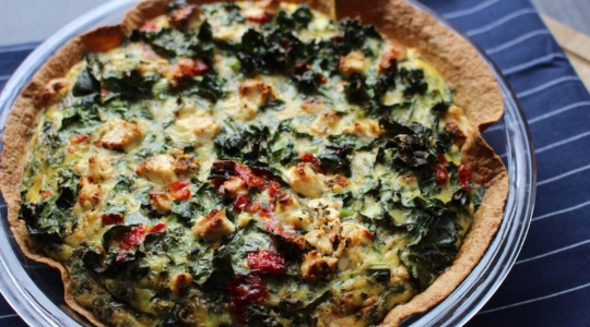 quiche au fromage de chèvre et tomates séchées