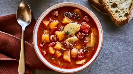 Soupe aux légumes et au chorizo