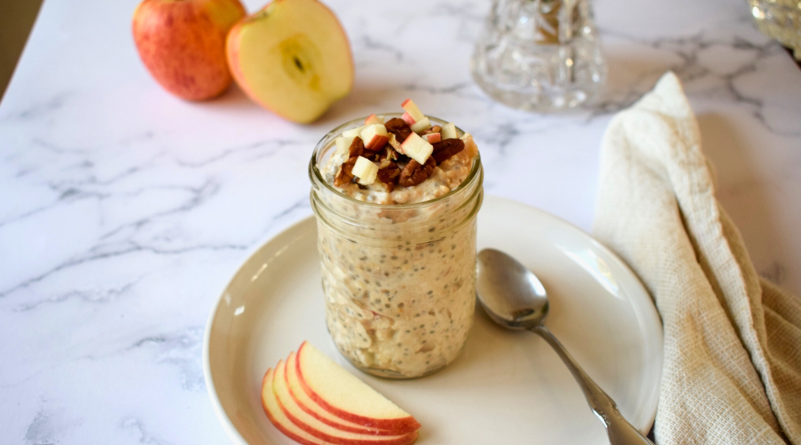 protein apple overnight oats