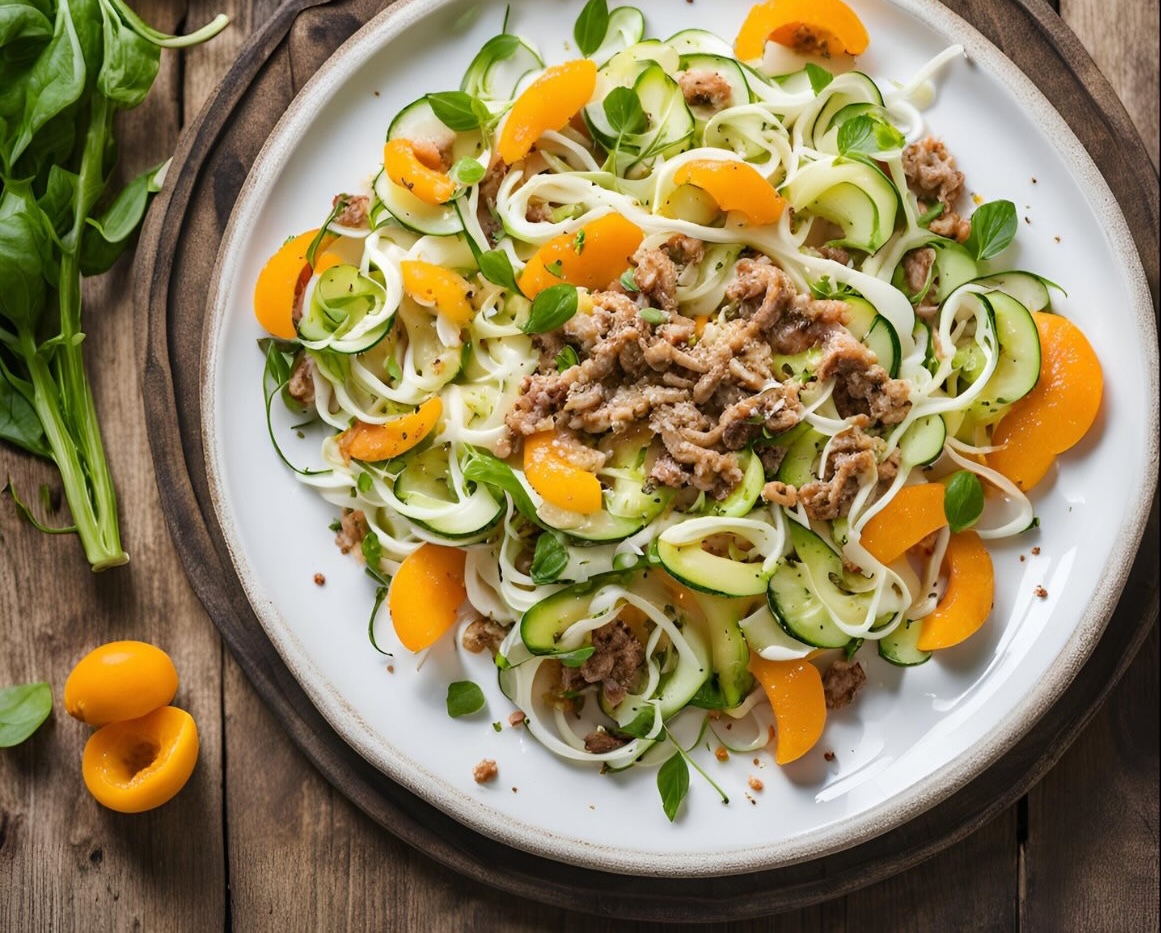 Spiral Vegetable and Ground Meat Salad