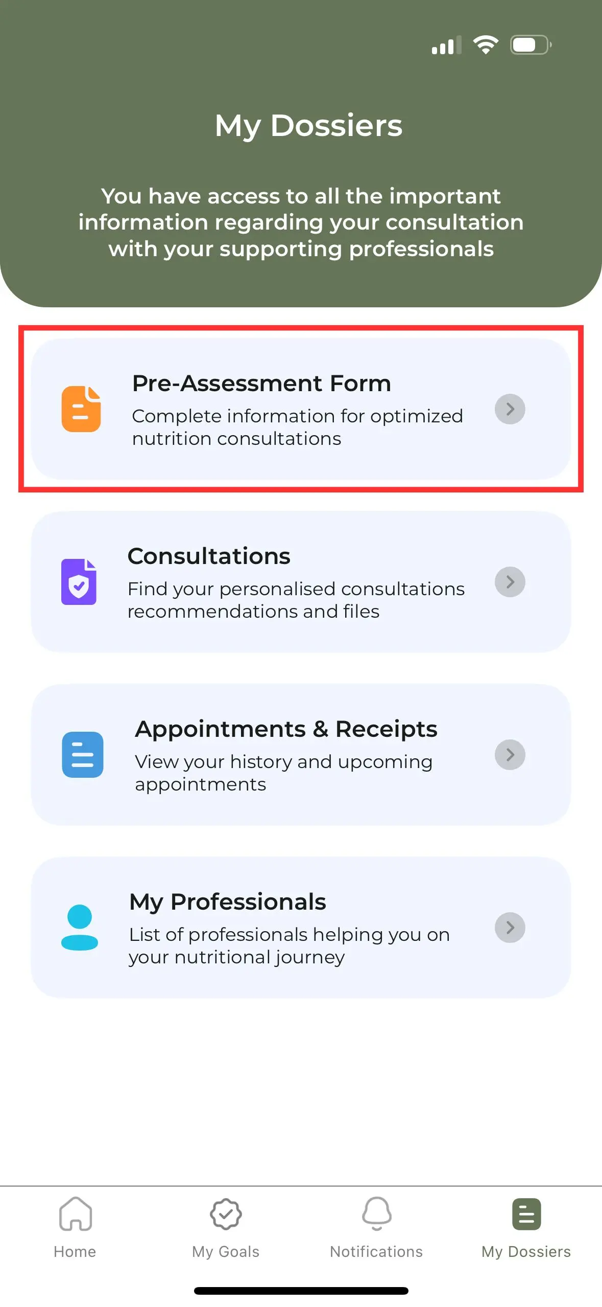 How do I fill out my pre-assessment questionnaire?