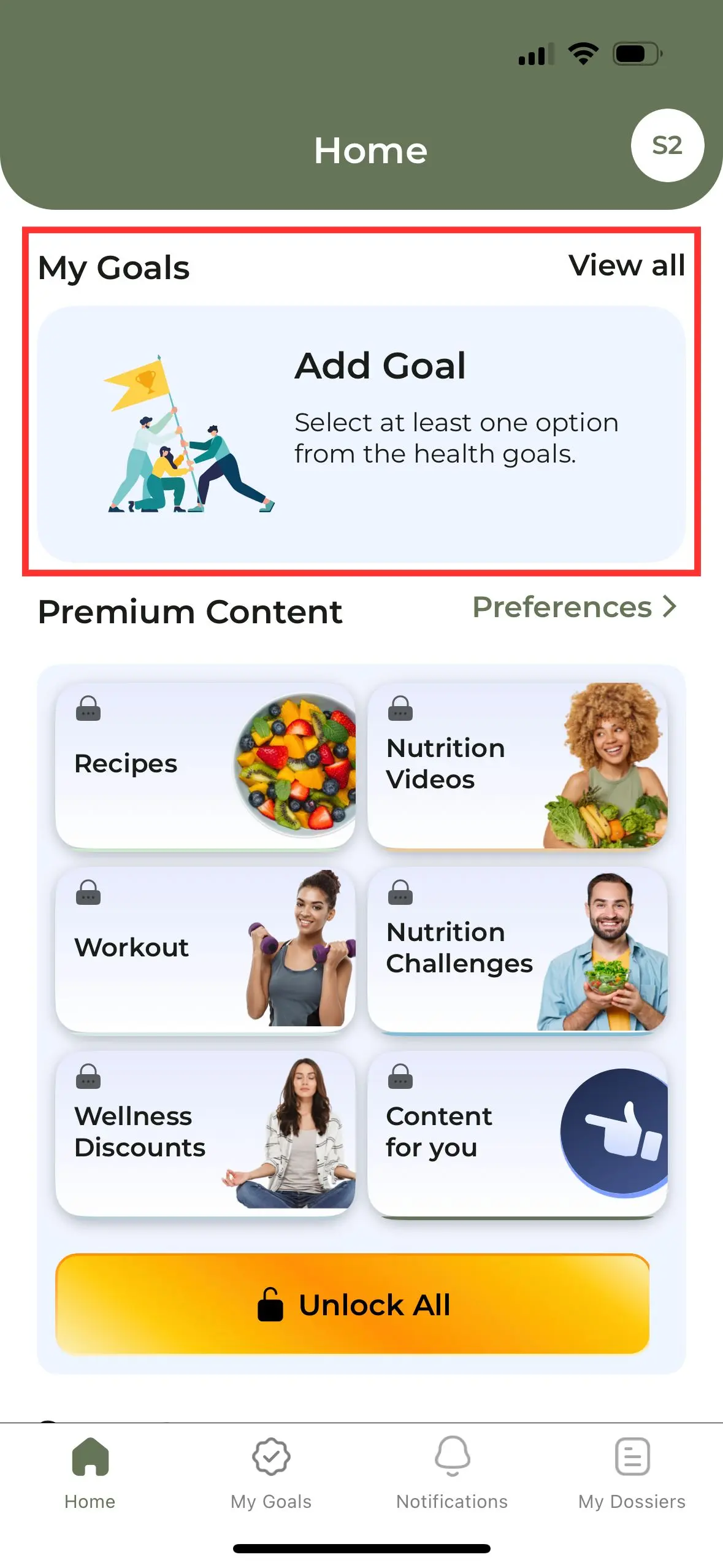 How do I set my health goals?
