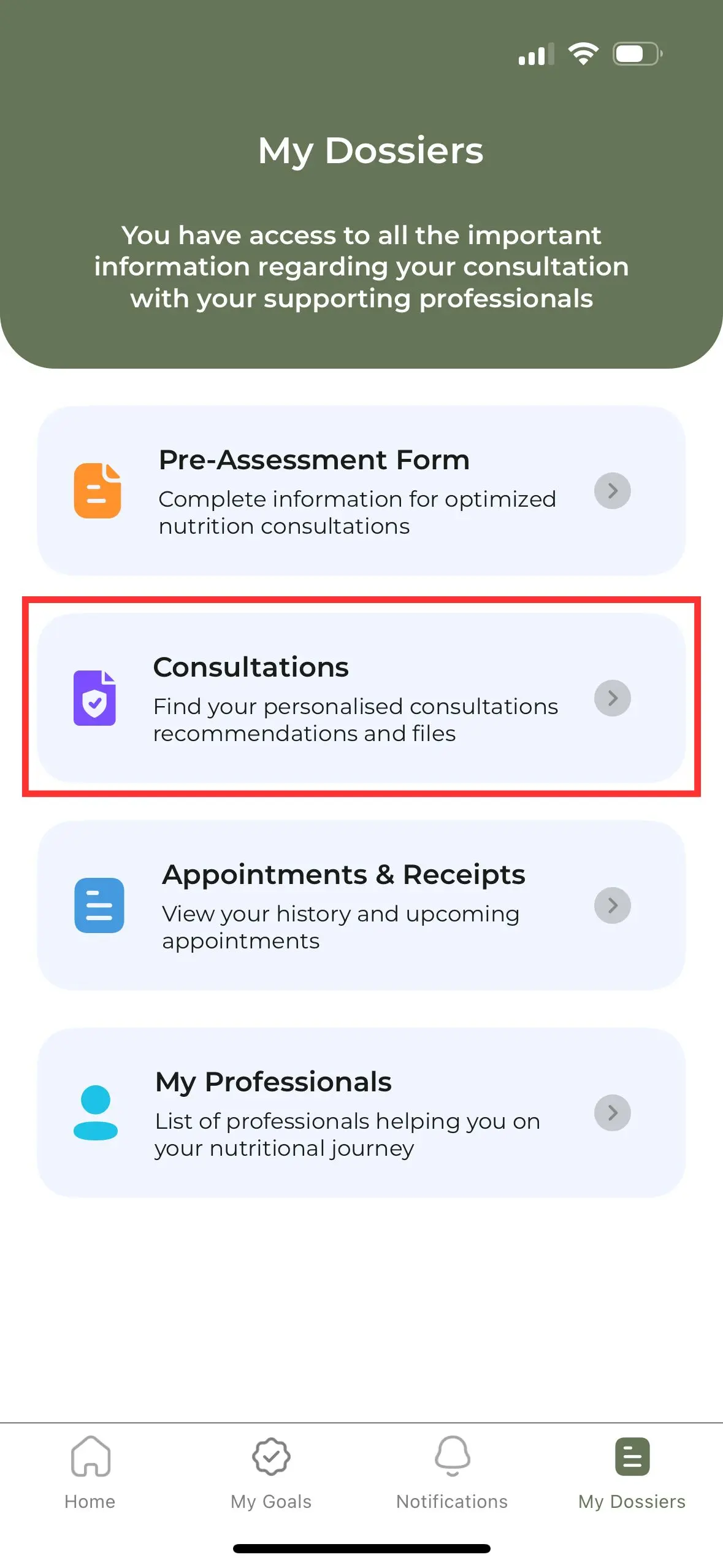 Where can I find my personalized recommendations and tools seen in consultation?
