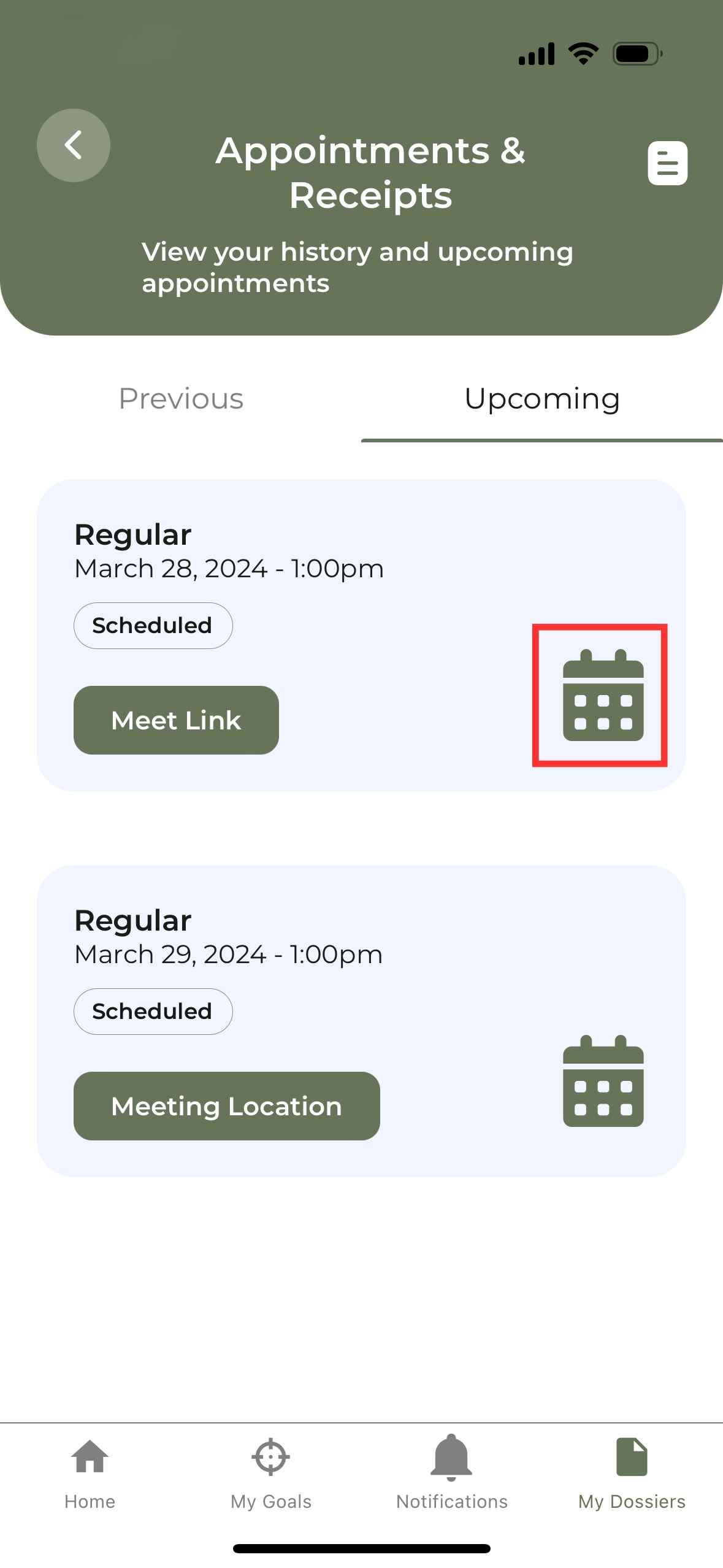 How do I add my meeting to my personal calendar?