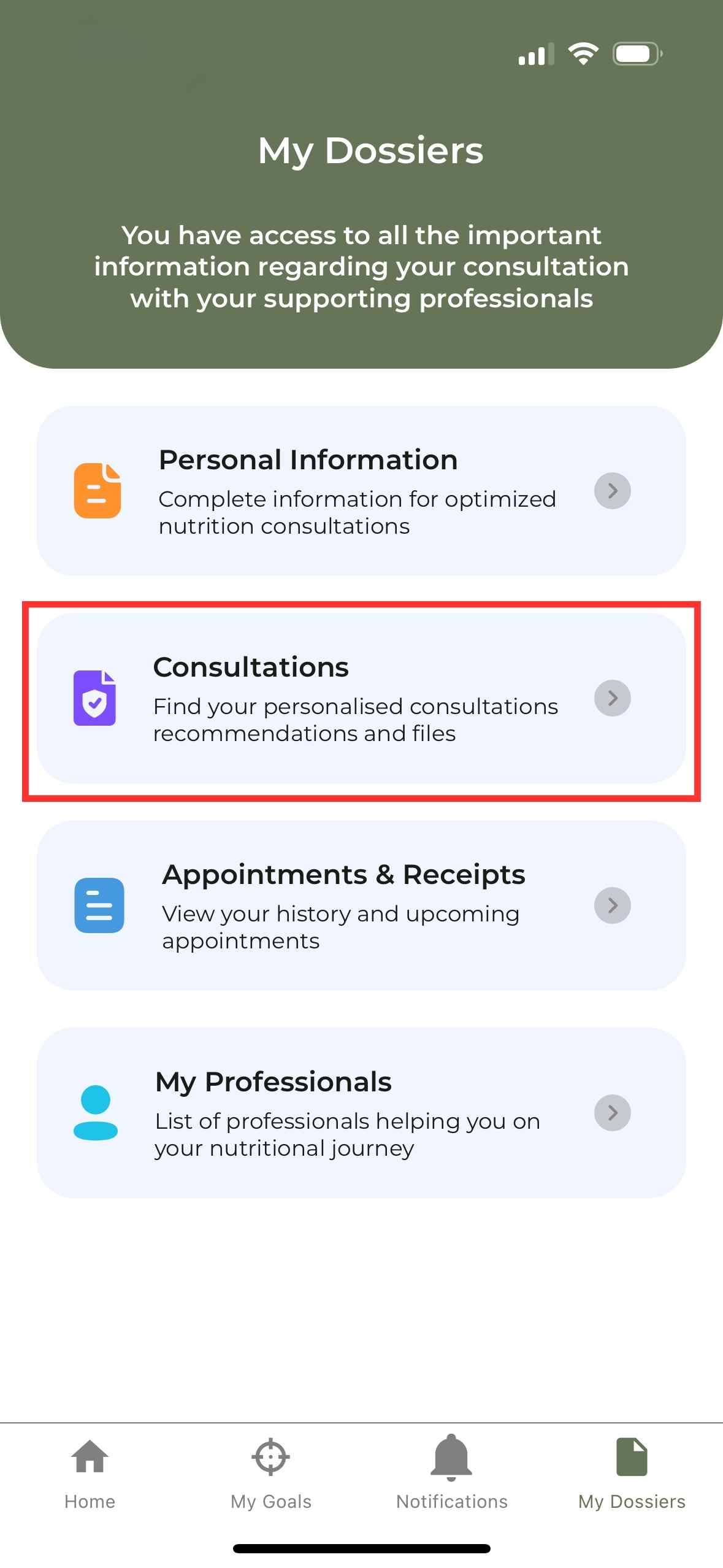 Where can I find my personalized recommendations and tools seen in consultation?