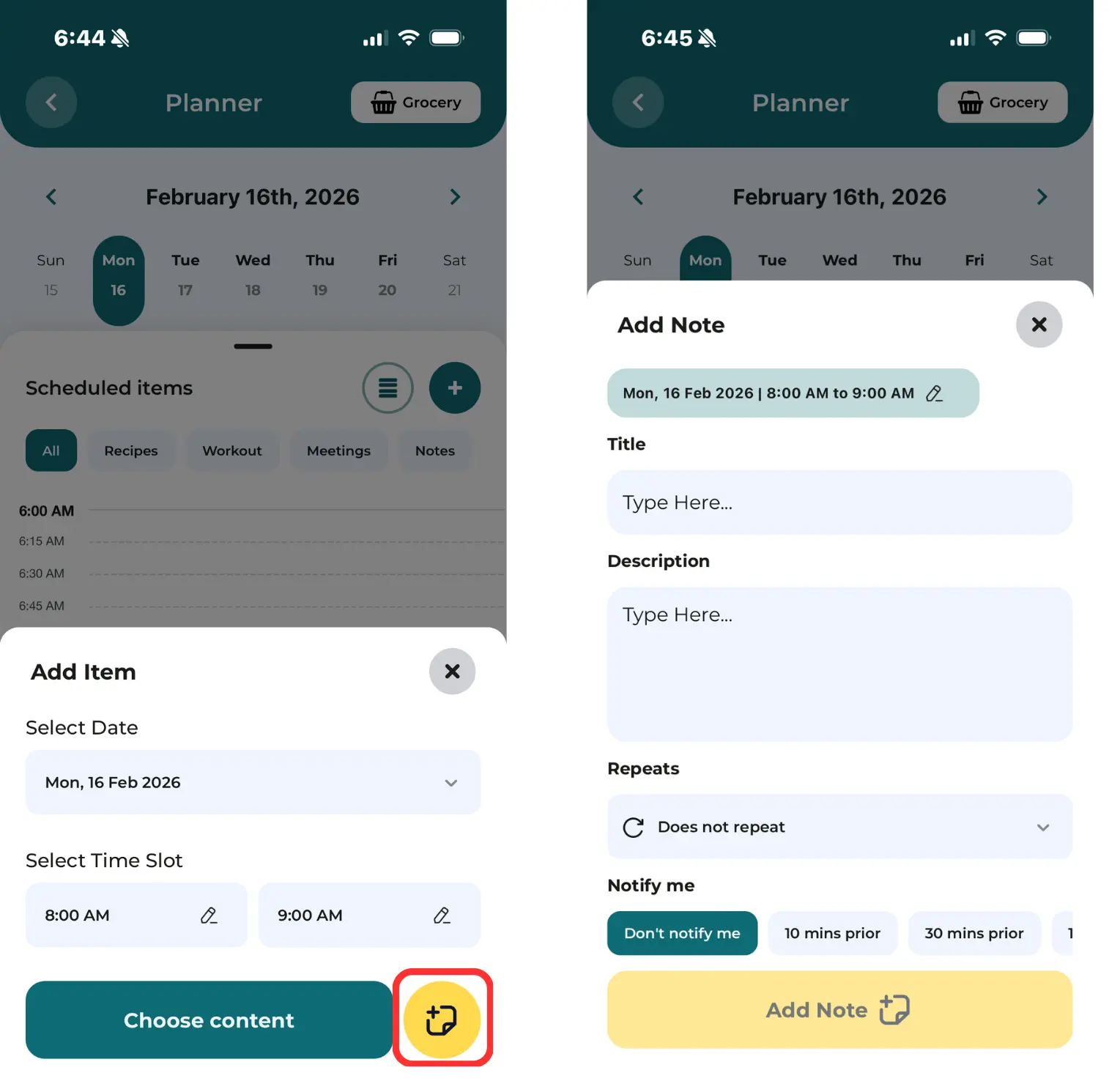 3.12 How do I add a note to my Wellness Planner?