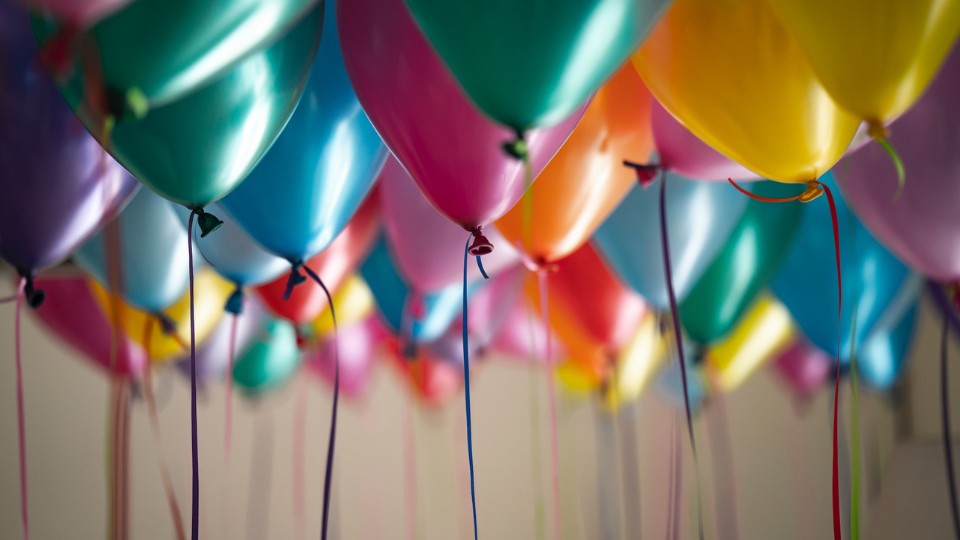 Helium-filled balloons