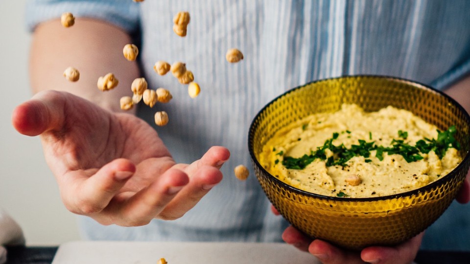 hummus and chickpeas