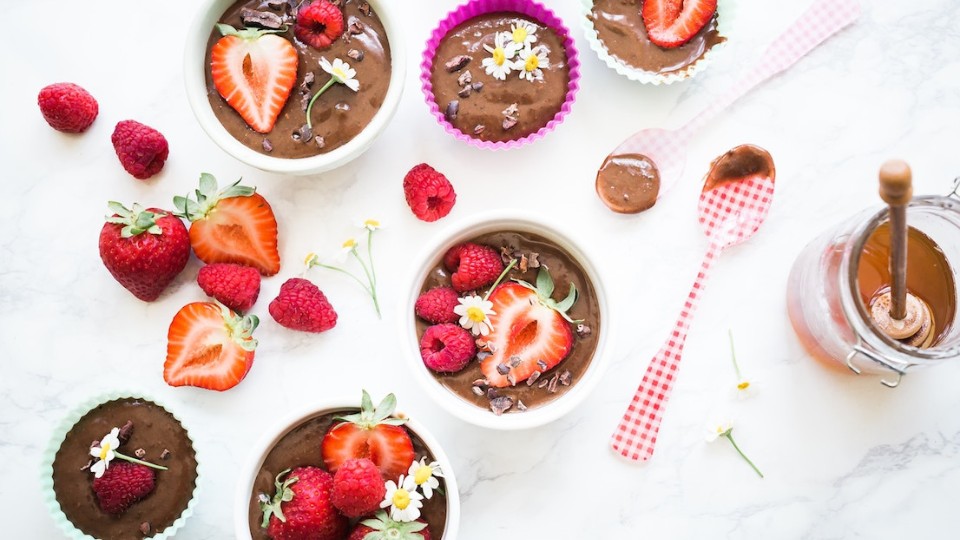 desserts aux fruits et au chocolat