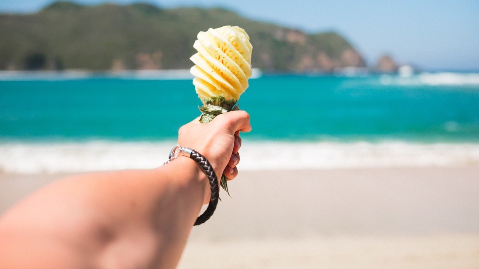 ice cream on a cone at the beach