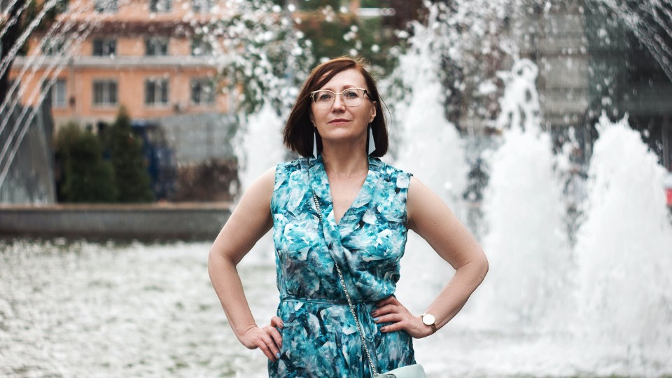 Confident Woman dressed in blue