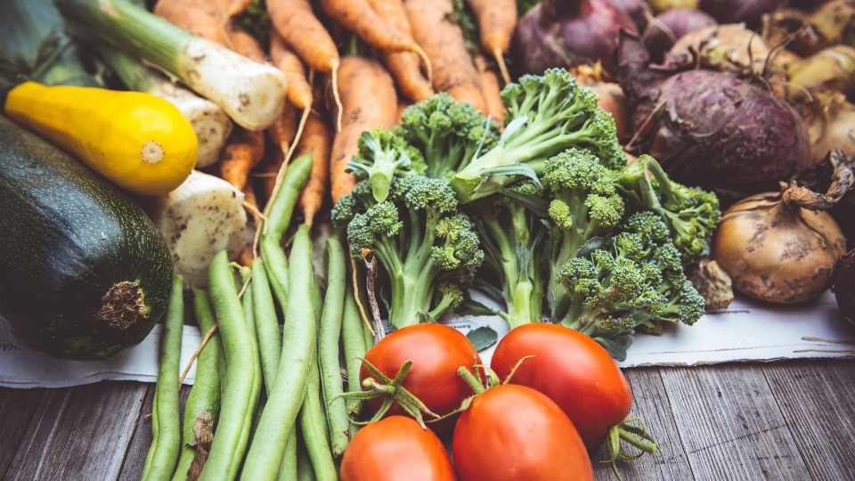 several colorful vegetables