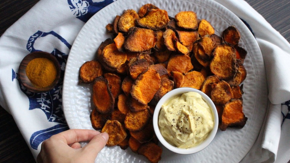 Grilled Sweet Potatoes with Sauce