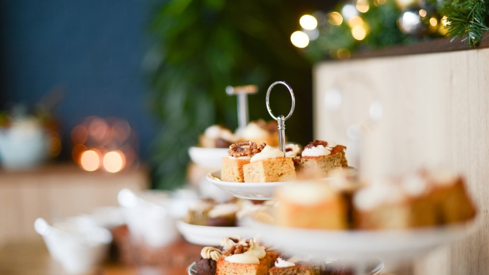 small cakes on trays