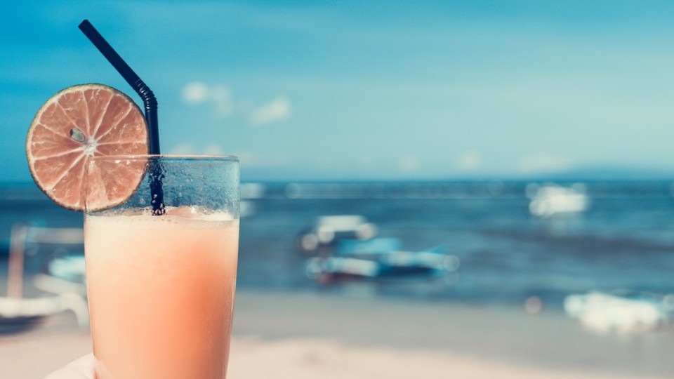 a cocktail on the beach