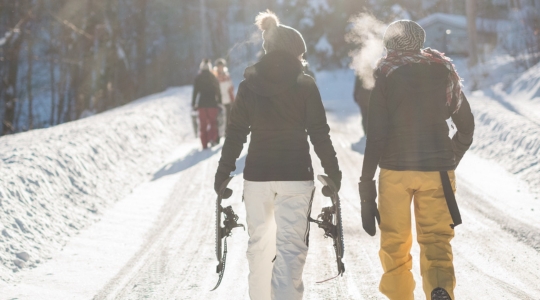 People walking during winter