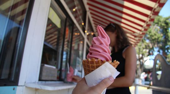 ice cream at an ice cream shop