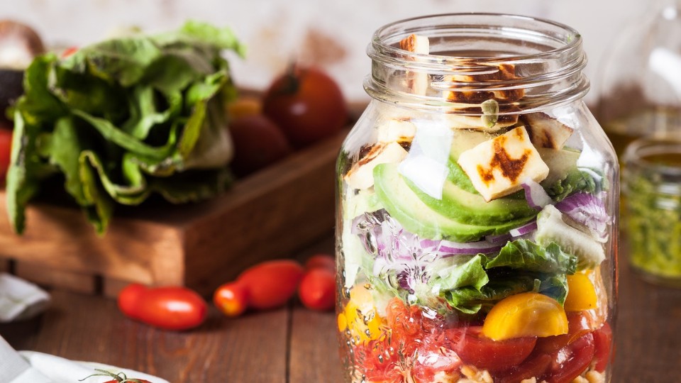 Salad in a mason jar