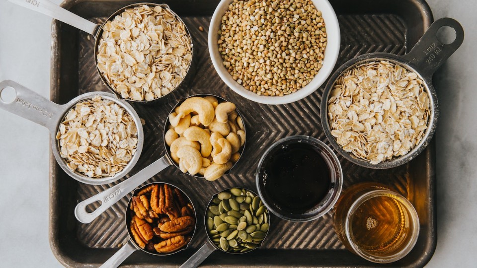 Tray with gluten-free foods