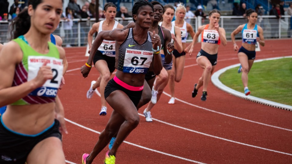 Elite runners during a competition