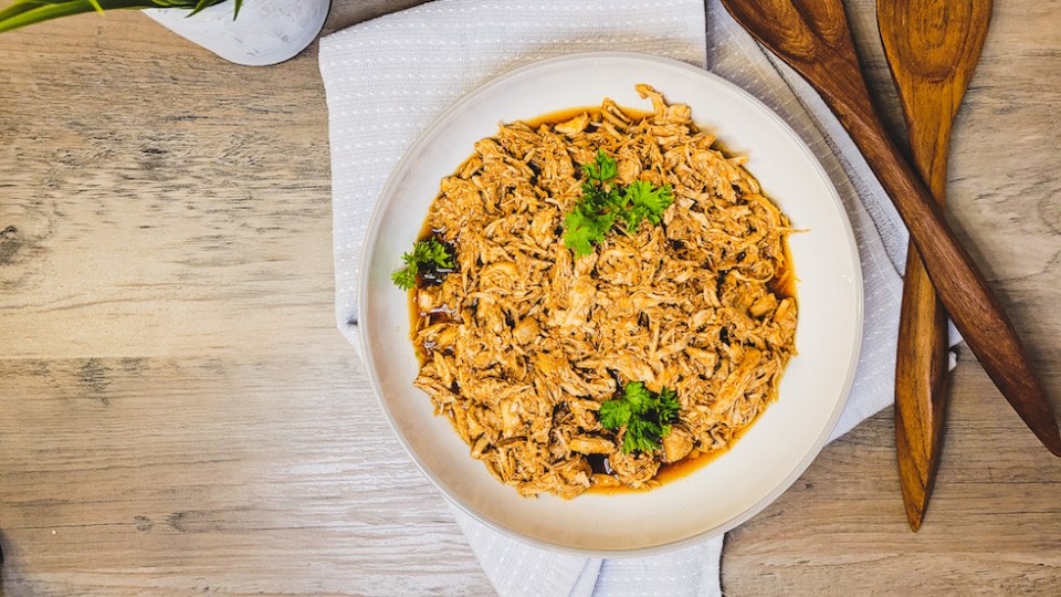 Bowl of shredded meat