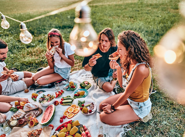 healthy picnic with friends