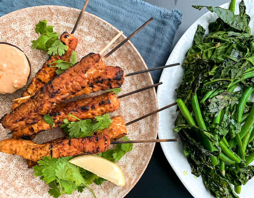 Tempeh Satay Skewers Recipe from our Dietitian Nutritionist