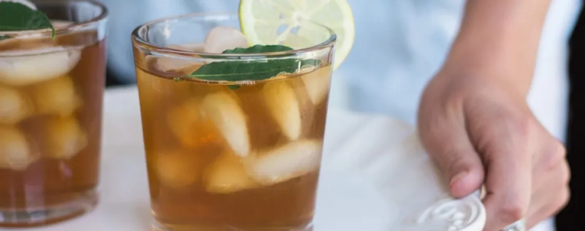 refreshing cocktail with lime