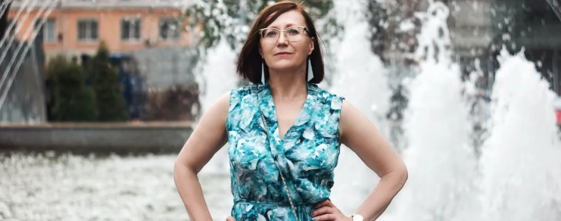 Confident Woman dressed in blue