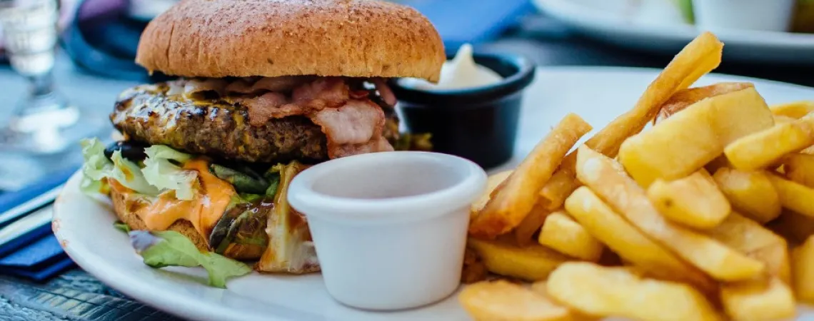 Burger and fries