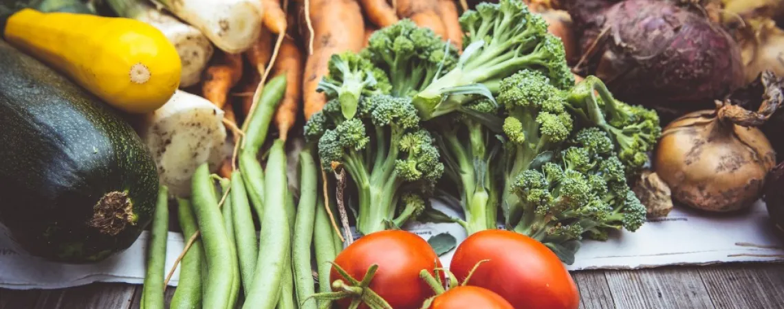 several colorful vegetables