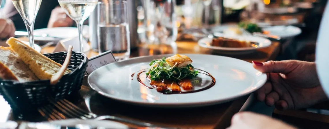 haute cuisine dish served in a restaurant