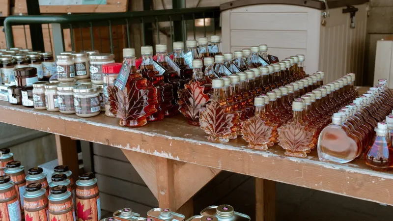 Maple products at a sugar shack