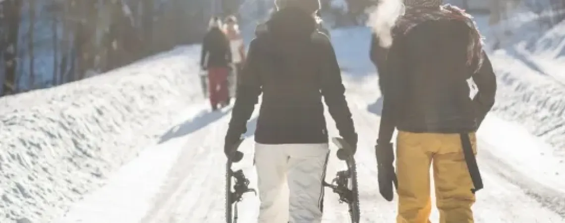 People walking during winter
