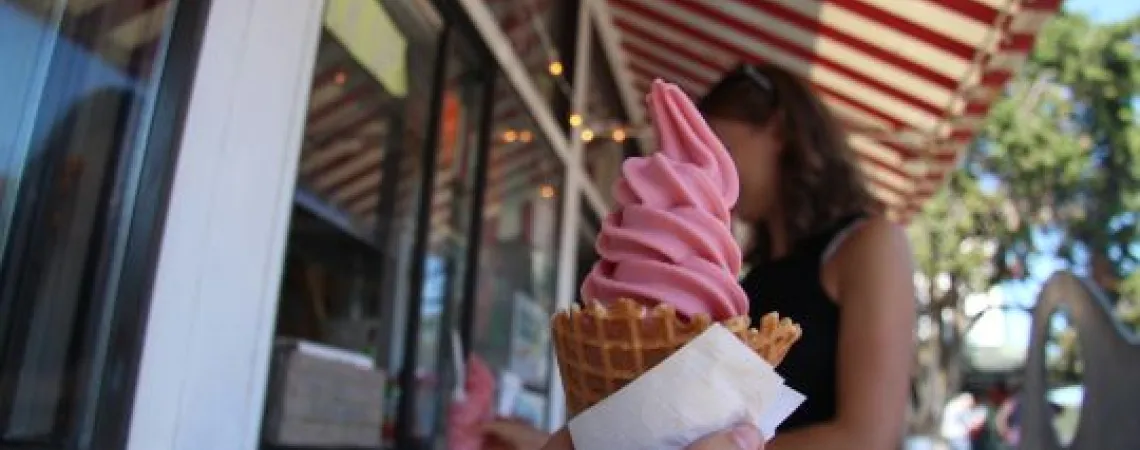 ice cream at an ice cream shop