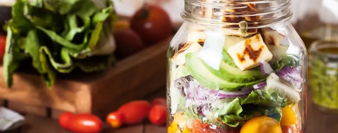 Salad in a mason jar