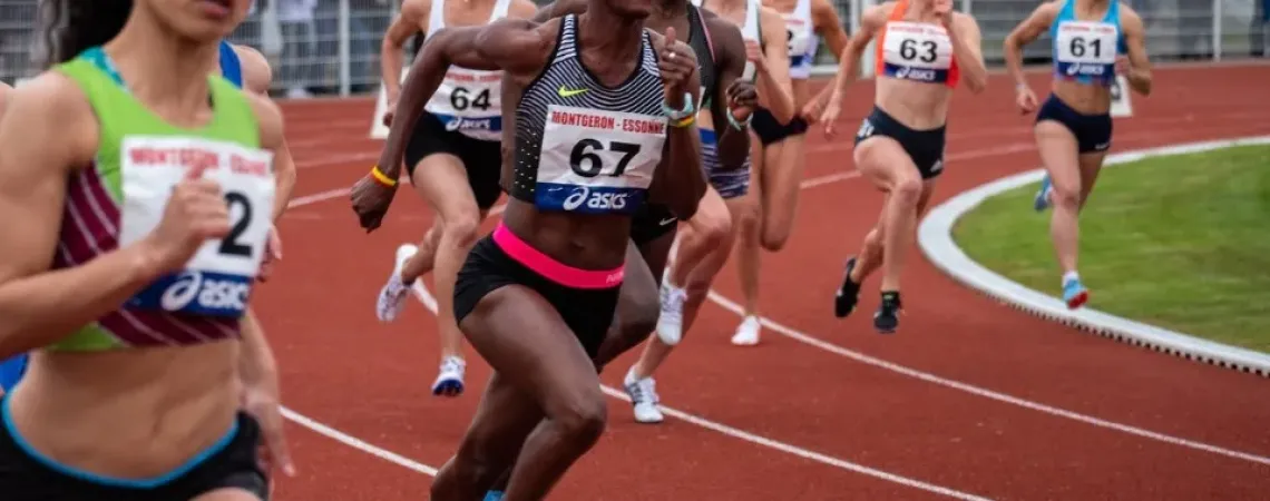 Elite runners during a competition