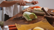 an autonomous person in the kitchen