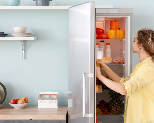 Hungry person in a fridge