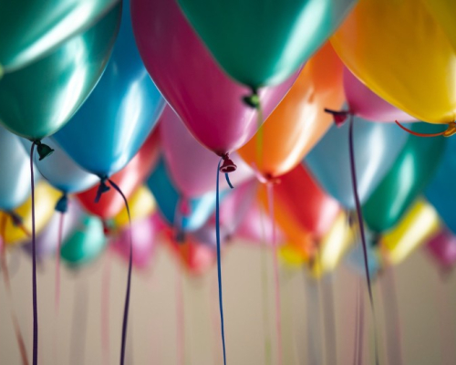 Helium-filled balloons