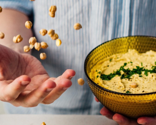 hummus and chickpeas