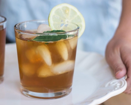 refreshing cocktail with lime