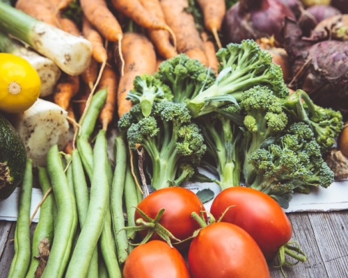 several colorful vegetables