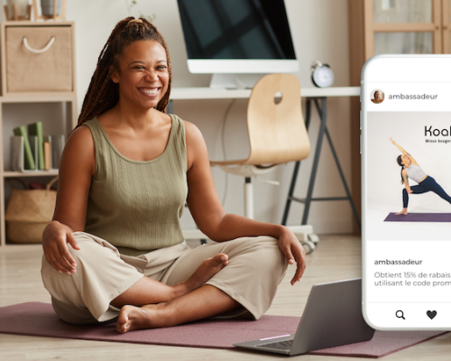 woman doing yoga enjoying the koalapro app