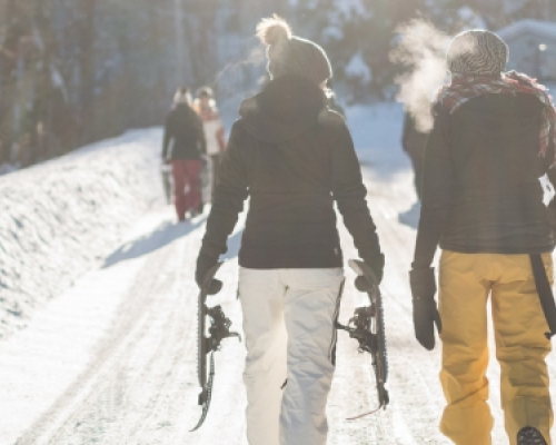 People walking during winter