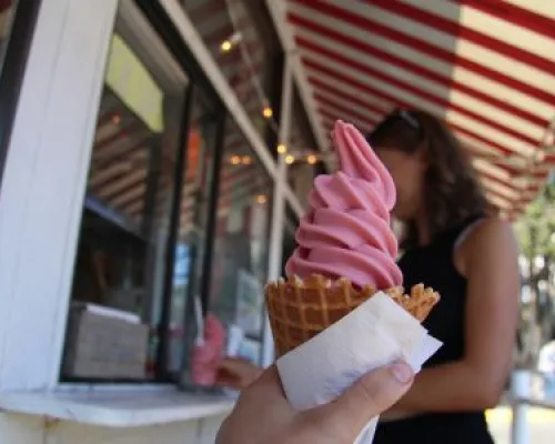 ice cream at an ice cream shop